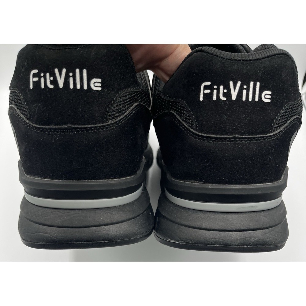 FitVille Rebound Core V1 Mens 15EEW Black Extra Wide Walking Sneakers - Picture 10 of 12
